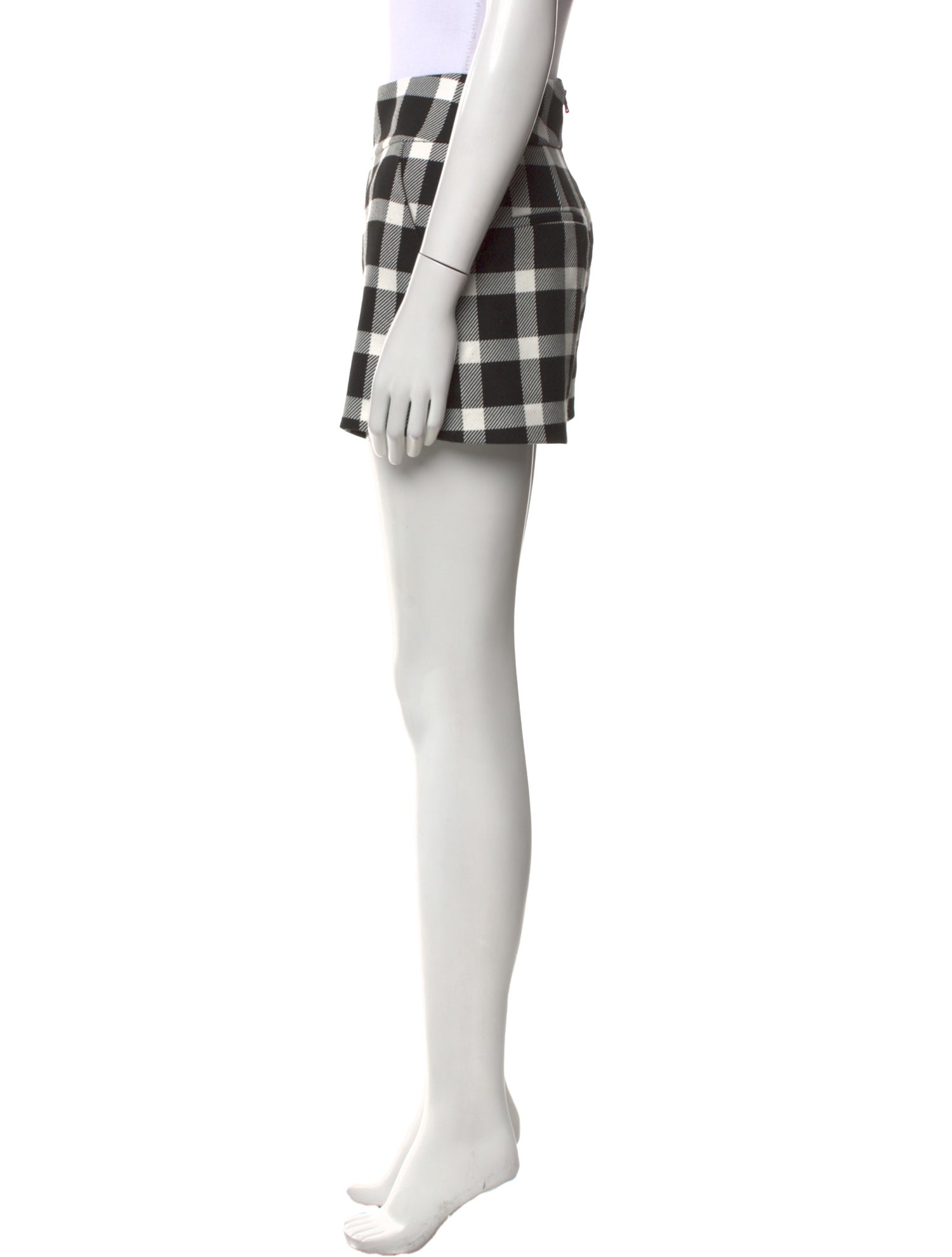 Alice + Olivia Plaid Print Mini Shorts