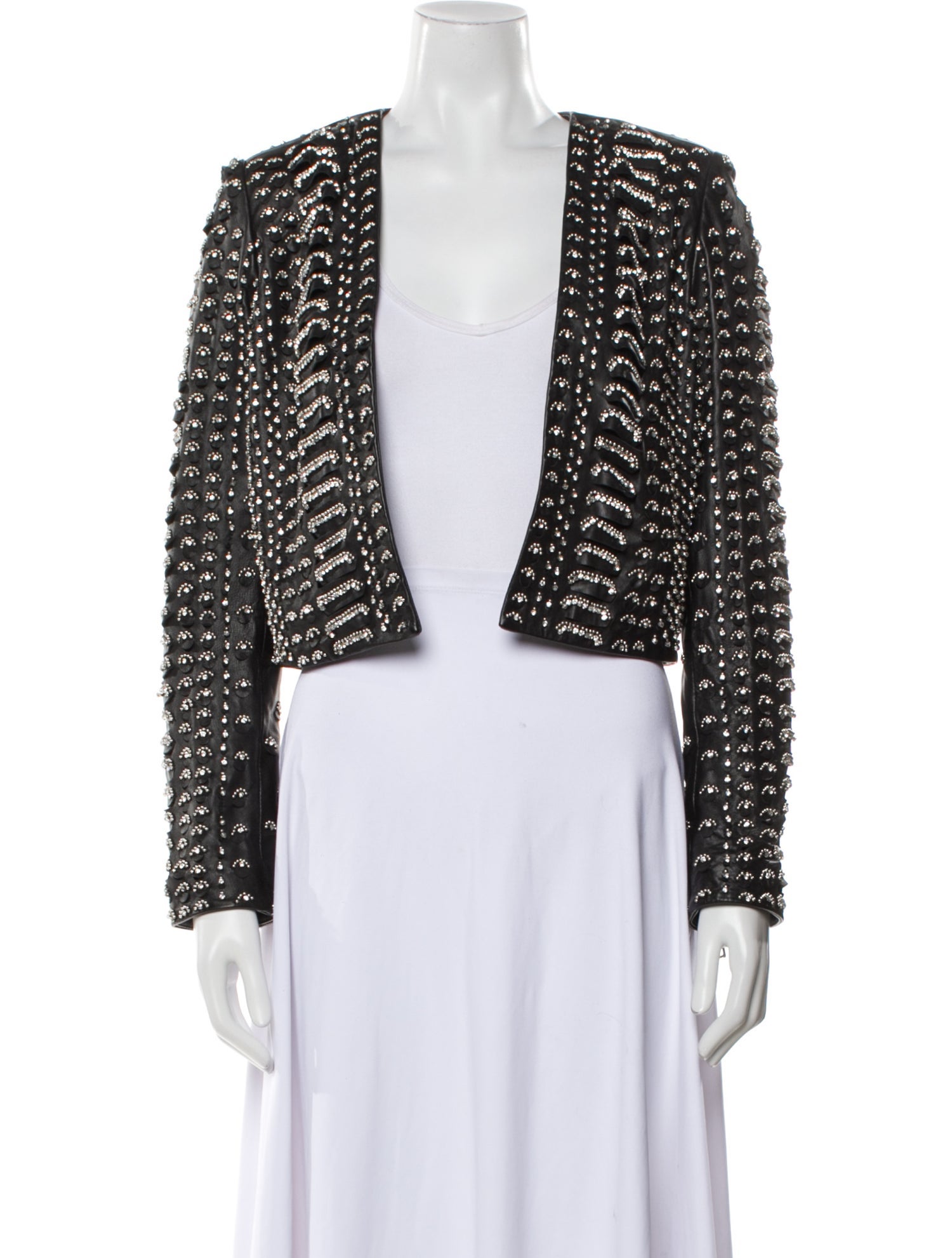 Alice + Olivia Leather Printed Evening Jacket