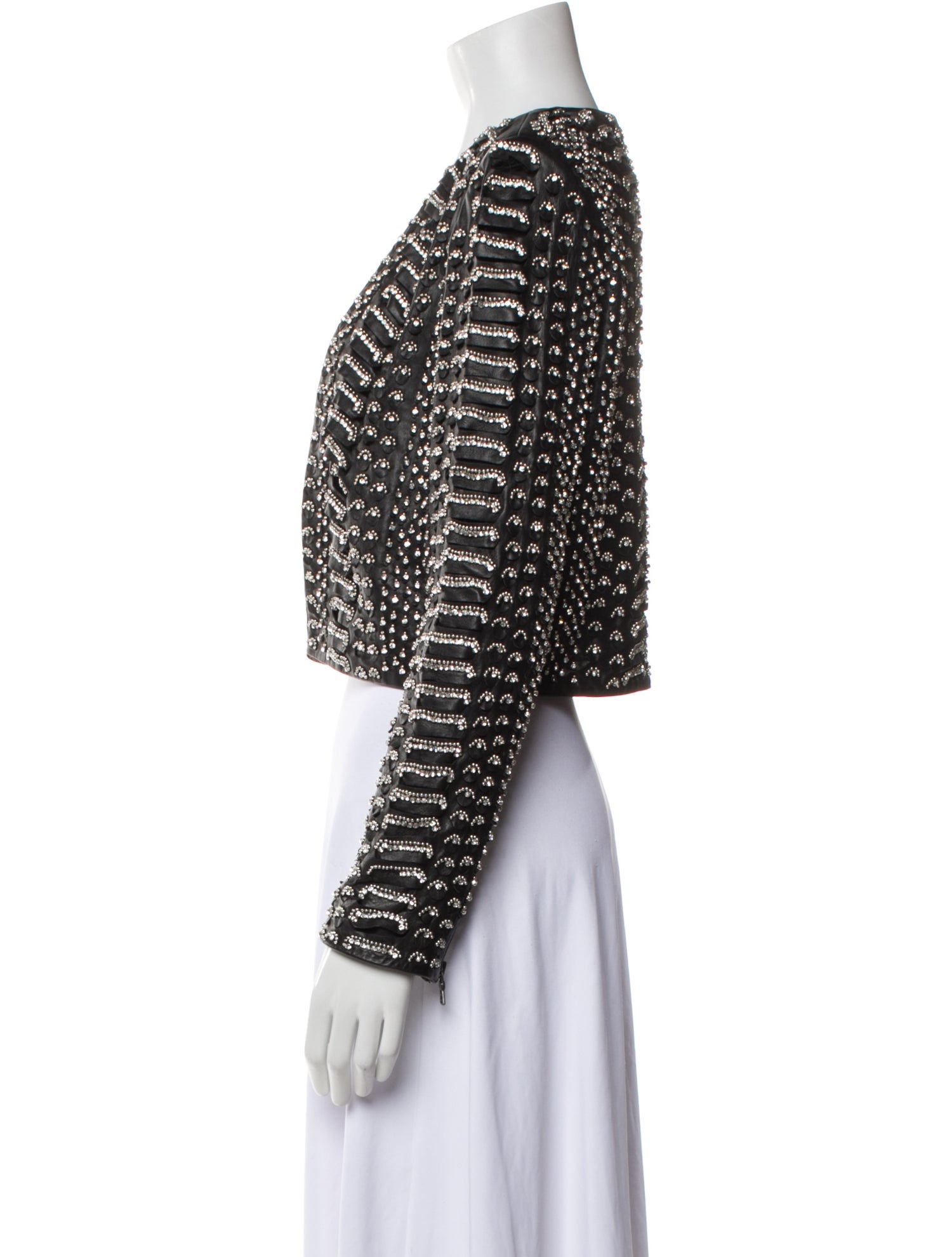 Alice + Olivia Leather Printed Evening Jacket