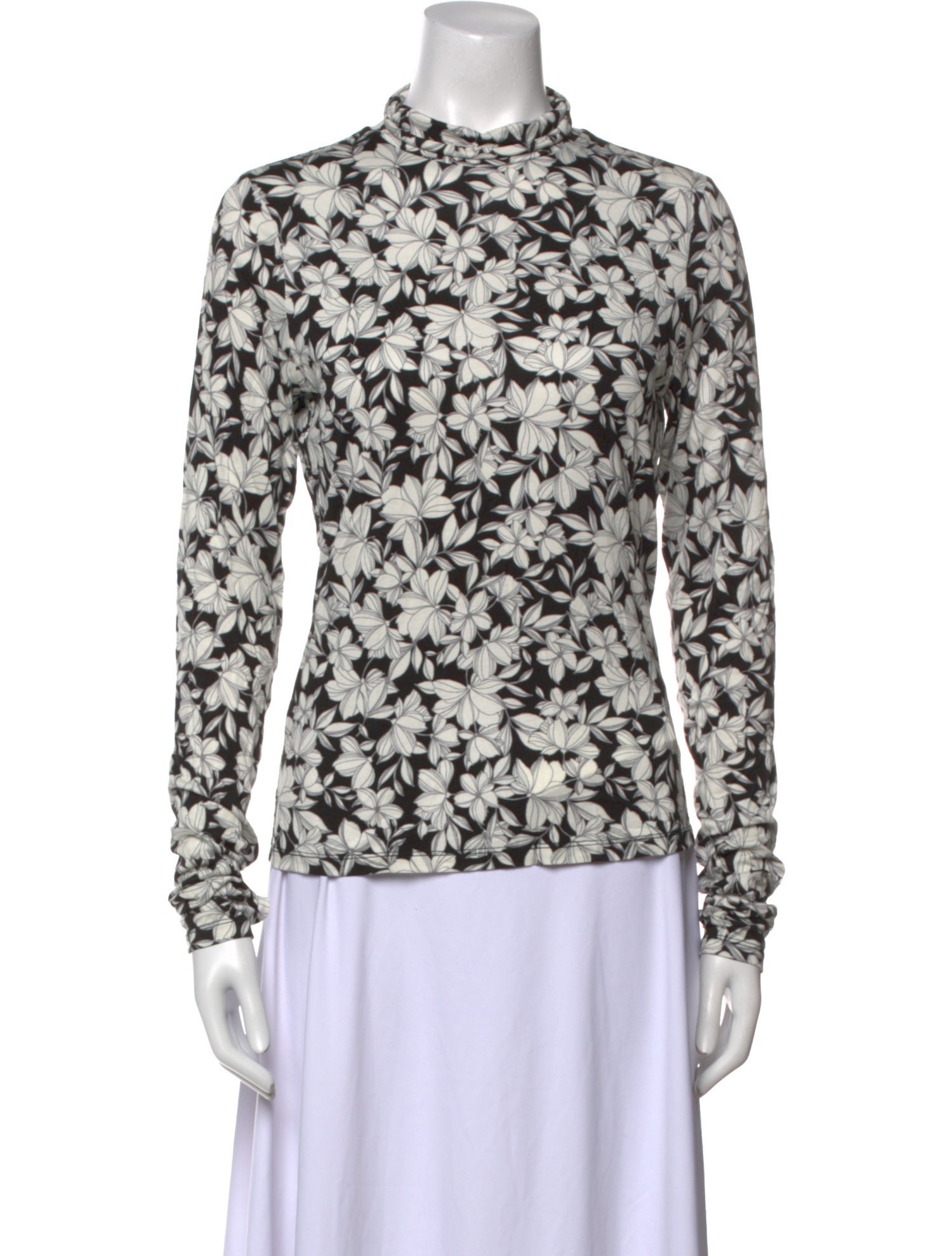 Alice + Olivia Printed Mock Neck Top