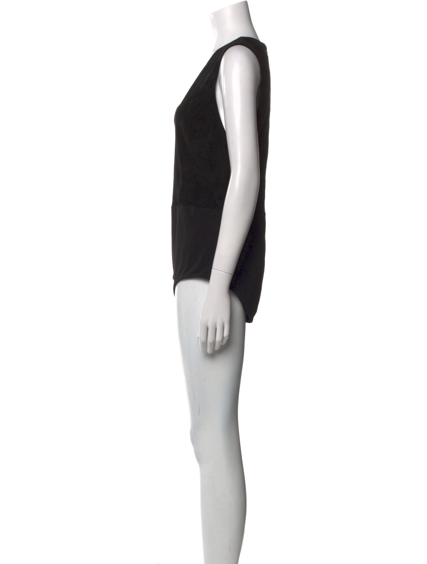 Alice + Olivia Leather V-Neck Bodysuit