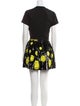 Alice + Olivia Graphic Print Sequin Embellishments Skirt Set