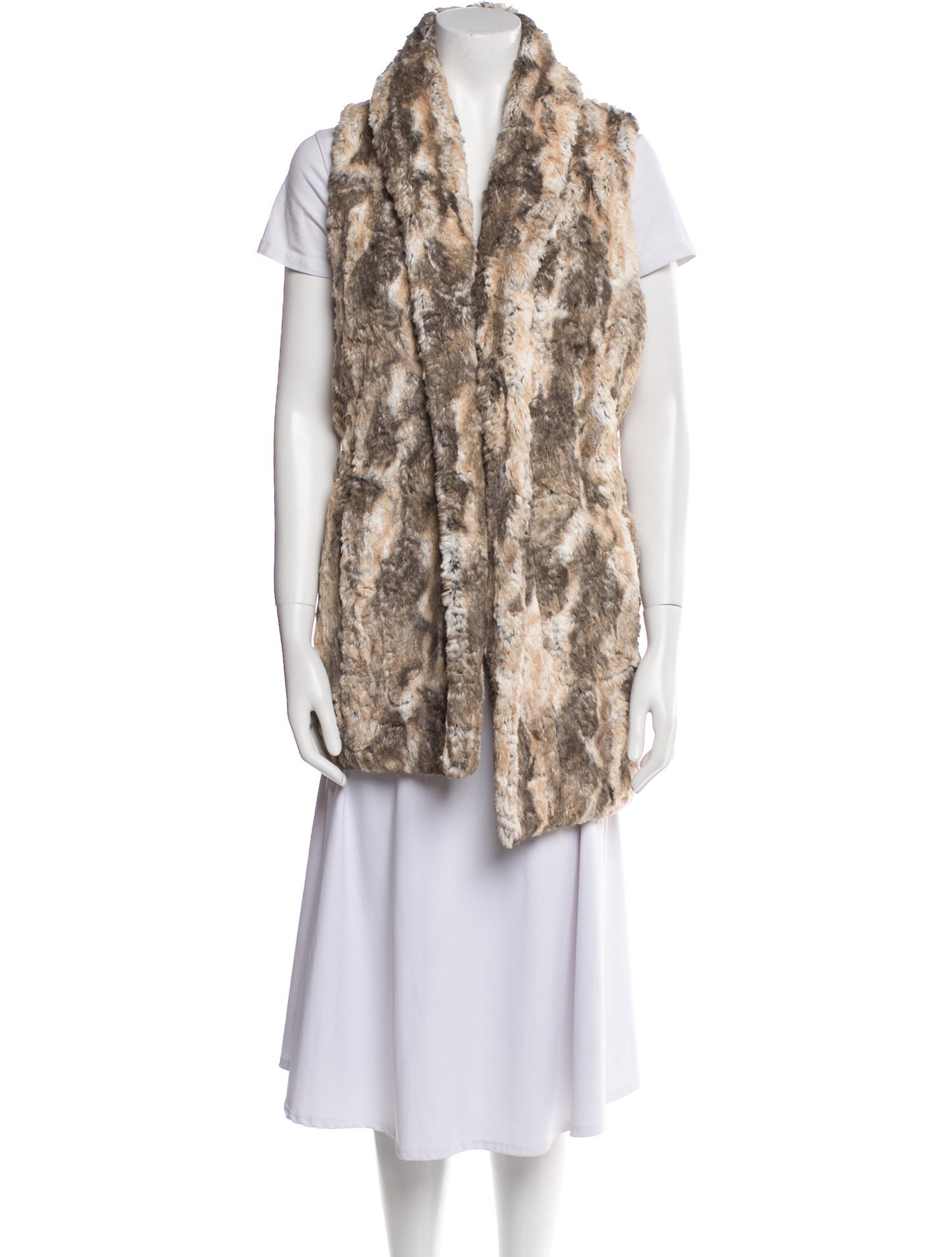 Alice + Olivia Faux Fur Printed Vest