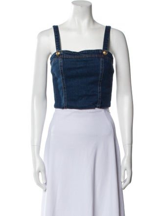 Alice + Olivia Square Neckline Sleeveless Crop Top