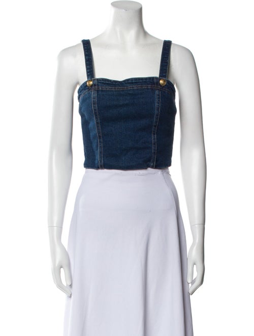 Alice + Olivia Square Neckline Sleeveless Crop Top