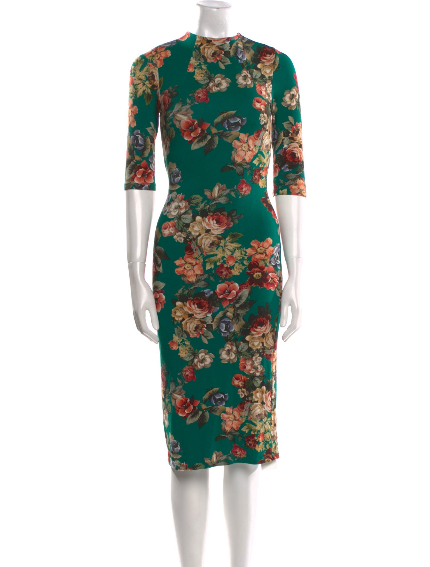Alice + Olivia Floral Print Midi Length Dress
