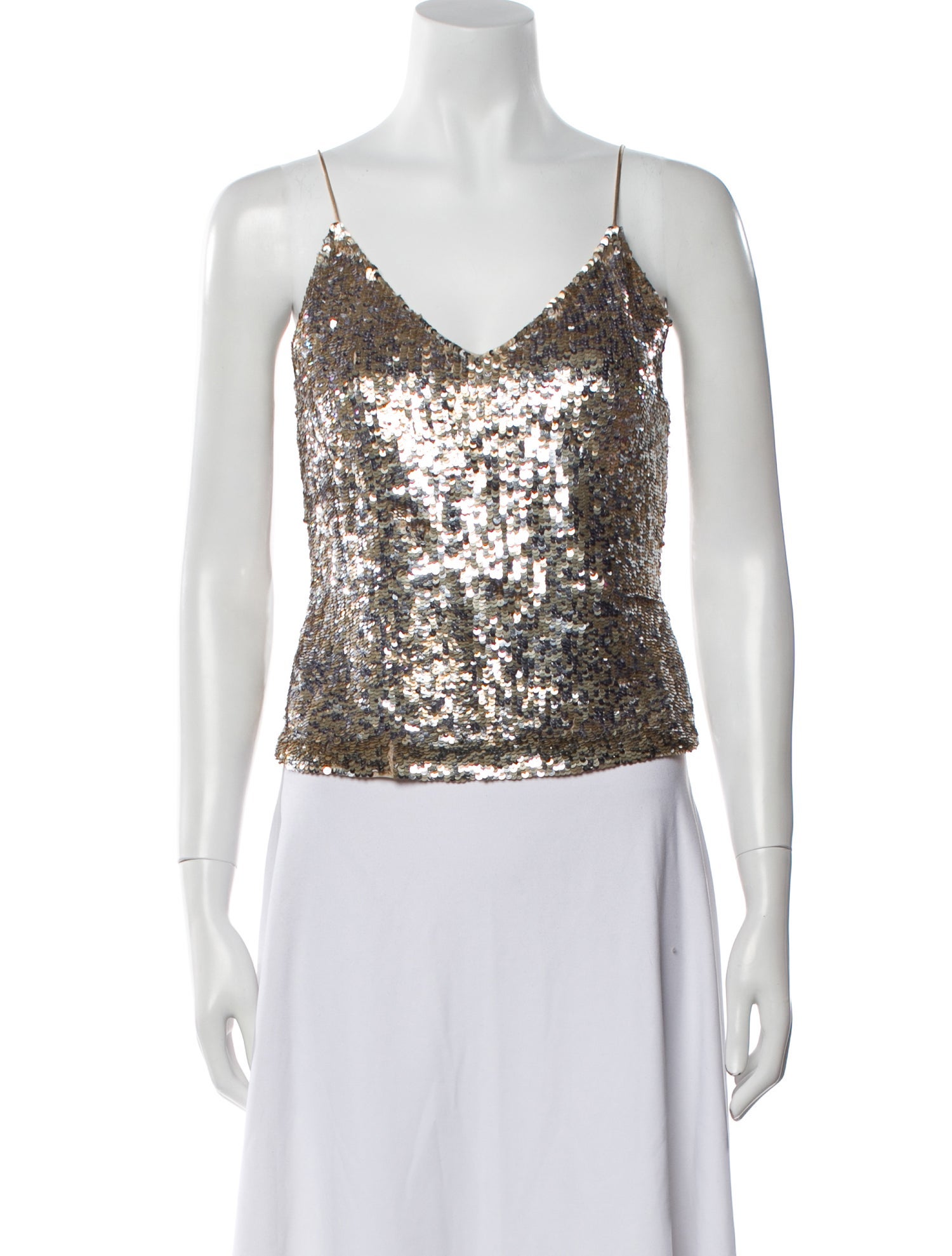 Alice + Olivia Nylon V-Neck Crop Top