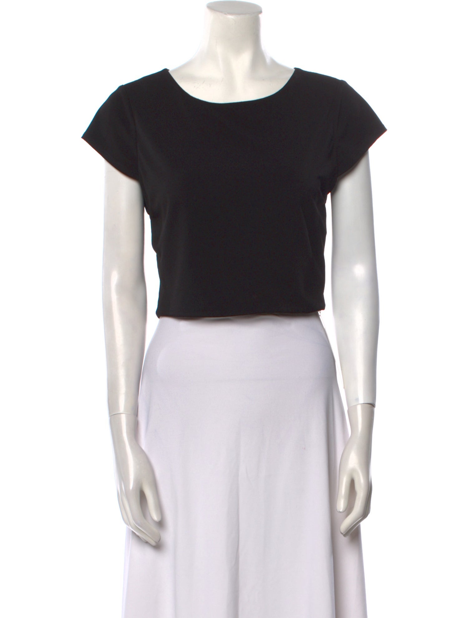 Alice + Olivia Scoop Neck Short Sleeve Crop Top