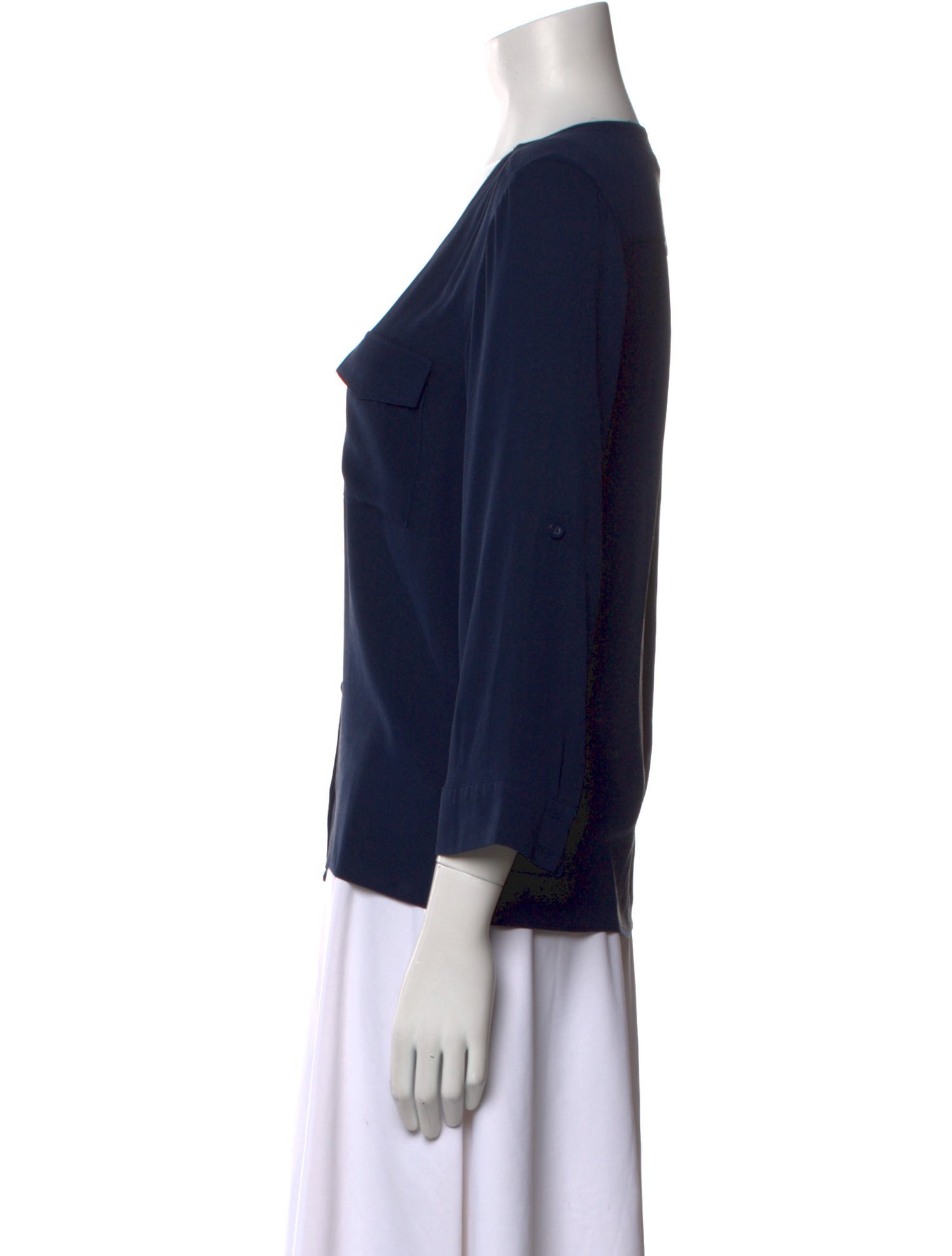 Alice + Olivia Silk V-Neck Button-Up Top