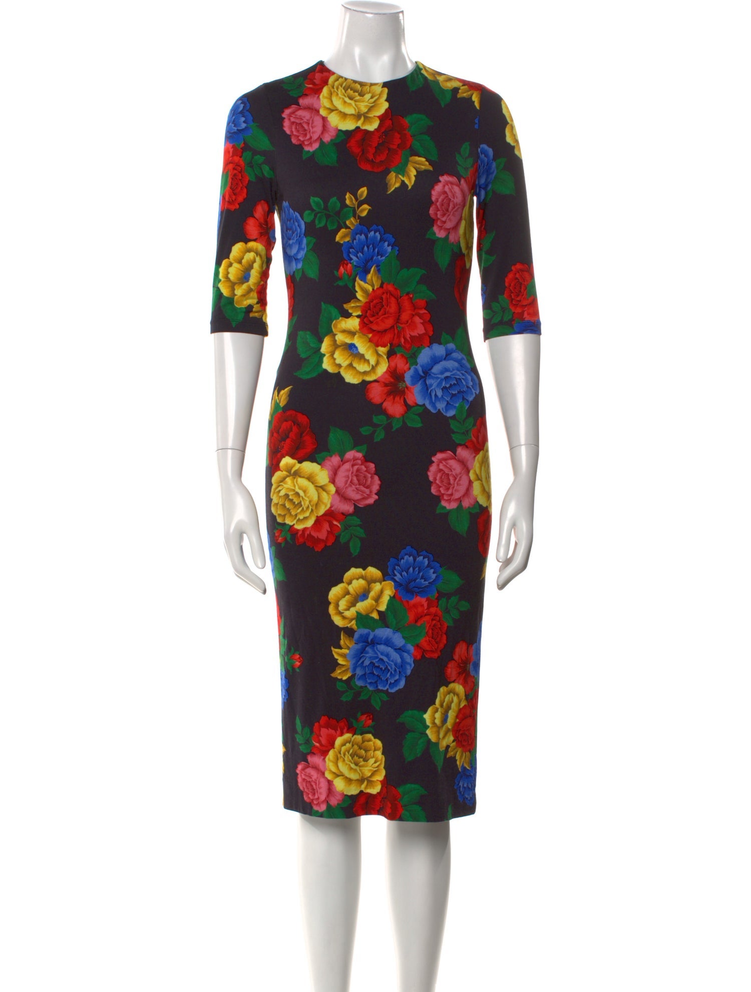 Alice + Olivia Floral Print Midi Length Dress