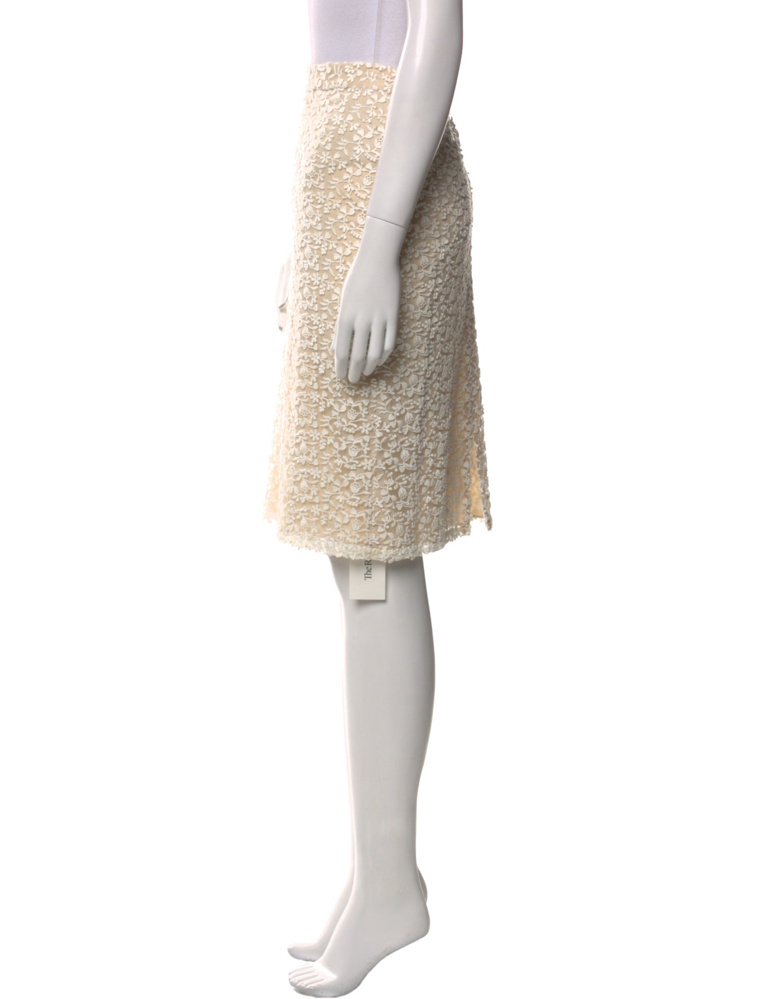 Alice + Olivia Embroidered Accent Knee-Length Skirt w/ Tags