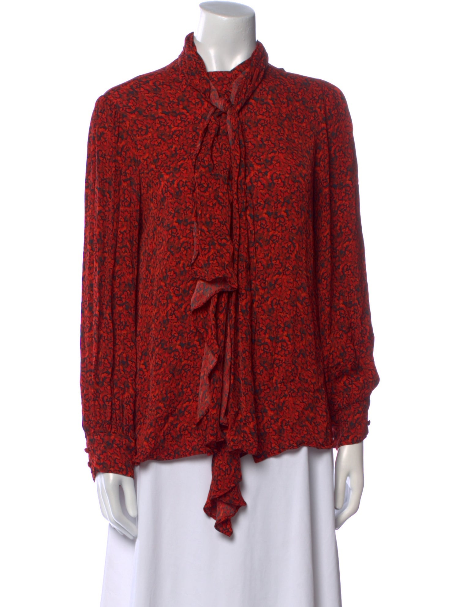 Alice + Olivia Paisley Print Mock Neck Blouse