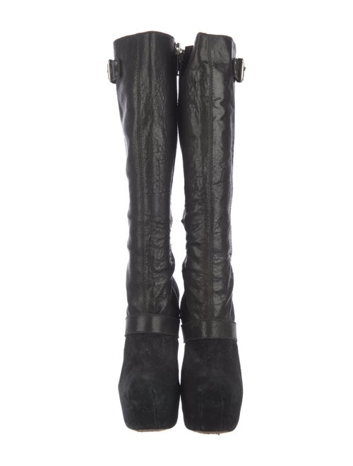 Alice + Olivia Leather Lace-Up Boots