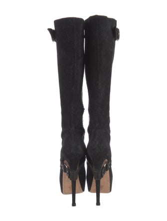 Alice + Olivia Leather Lace-Up Boots