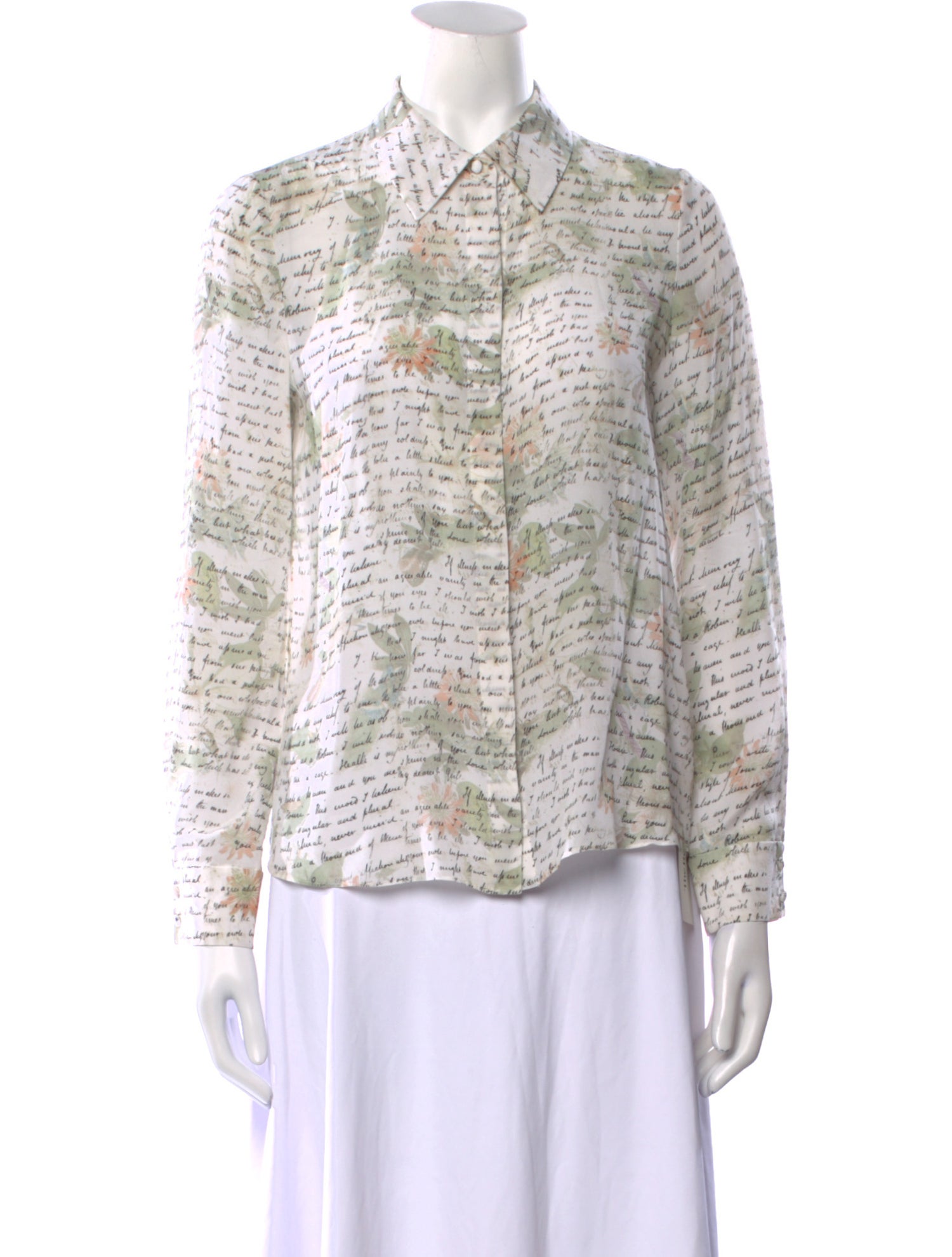 Alice + Olivia Silk Printed Button-Up Top