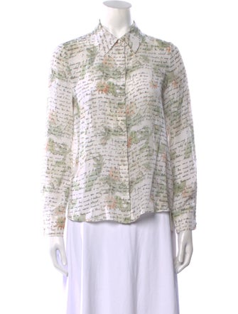 Alice + Olivia Silk Printed Button-Up Top