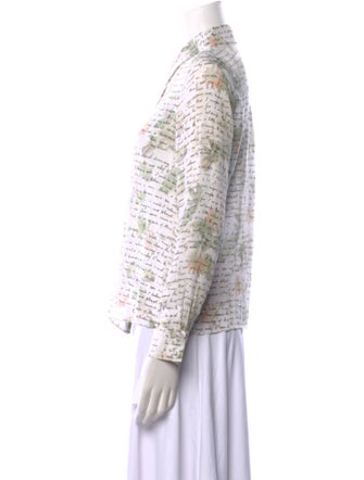 Alice + Olivia Silk Printed Button-Up Top