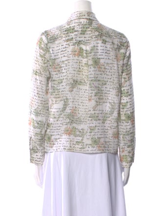 Alice + Olivia Silk Printed Button-Up Top