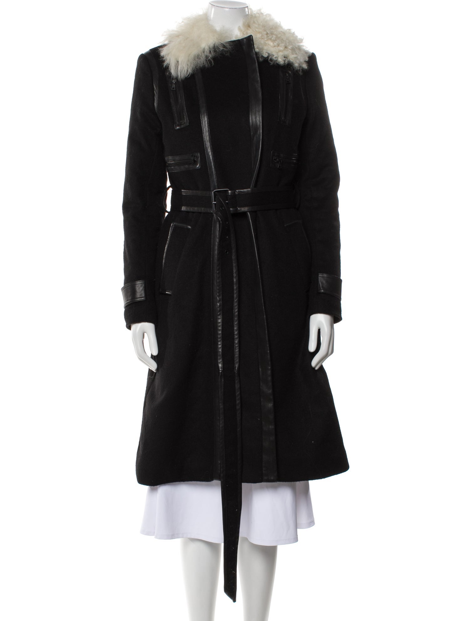 Alice + Olivia Virgin Wool Fur Coat