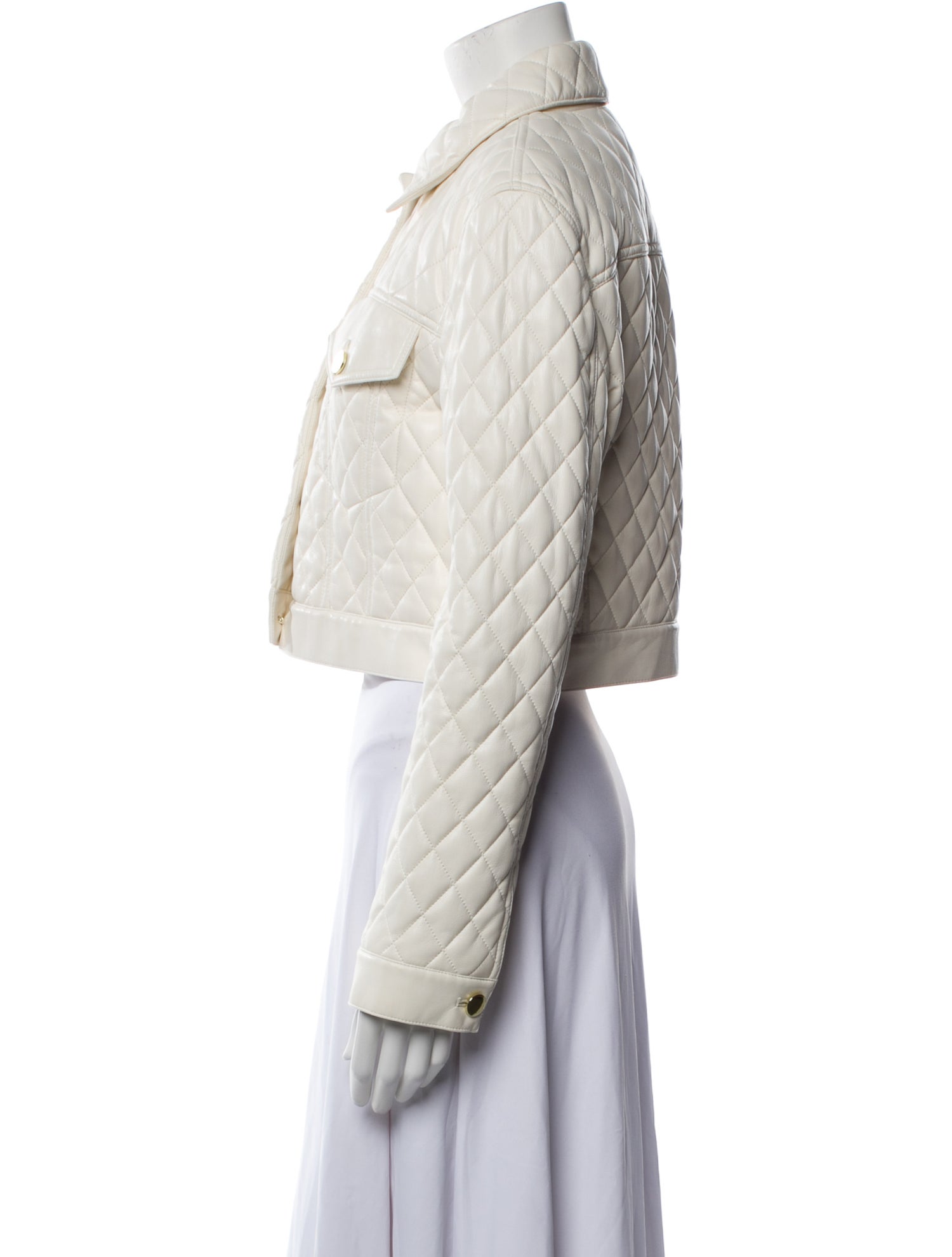 Alice + Olivia Faux Leather Striped Jacket