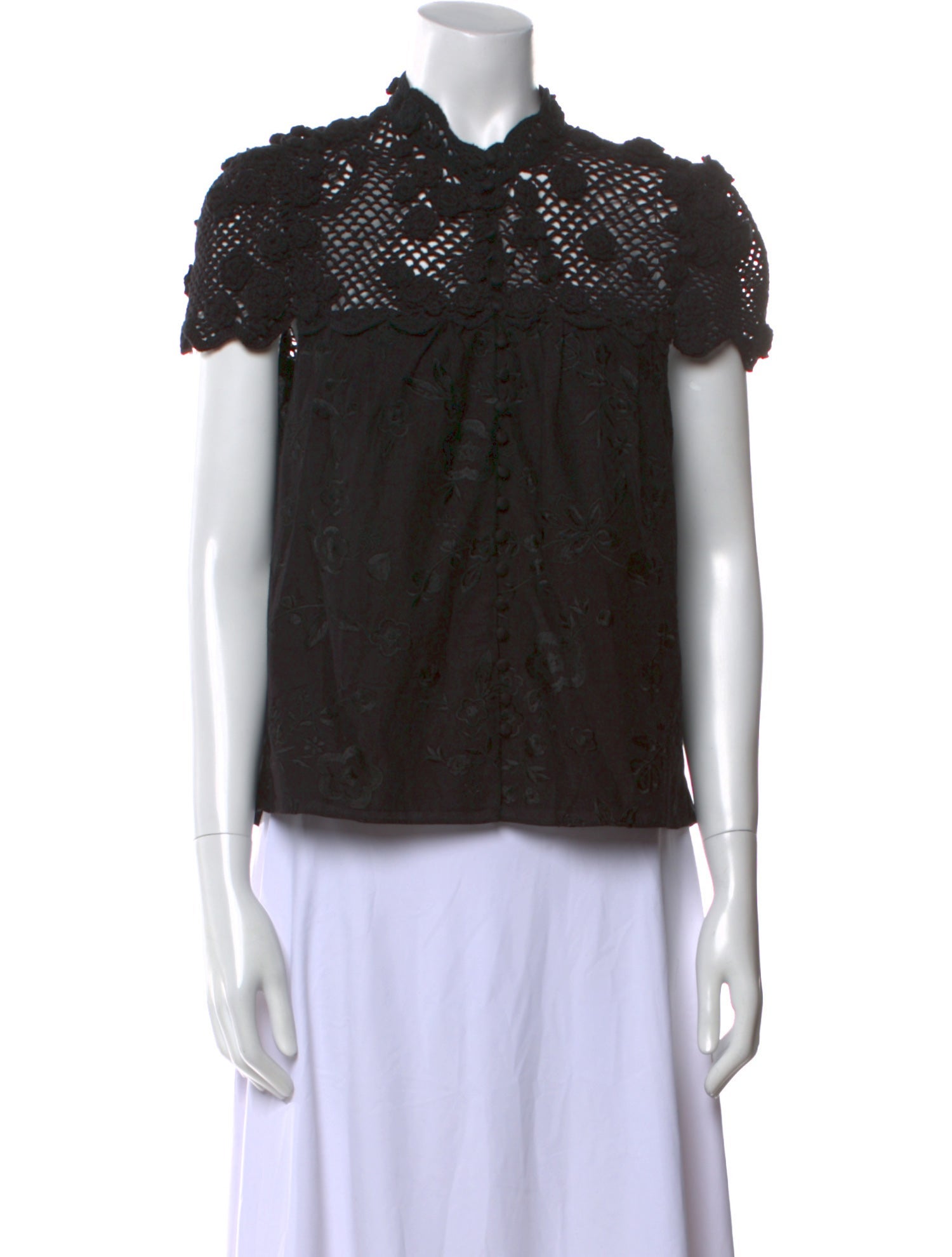 Alice + Olivia Mock Neck Short Sleeve Blouse w/ Tags