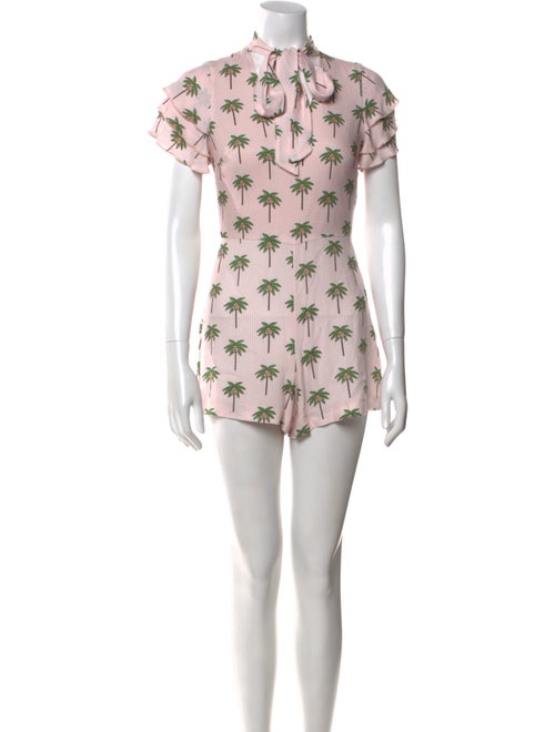 Alice + Olivia Printed Crew Neck Romper