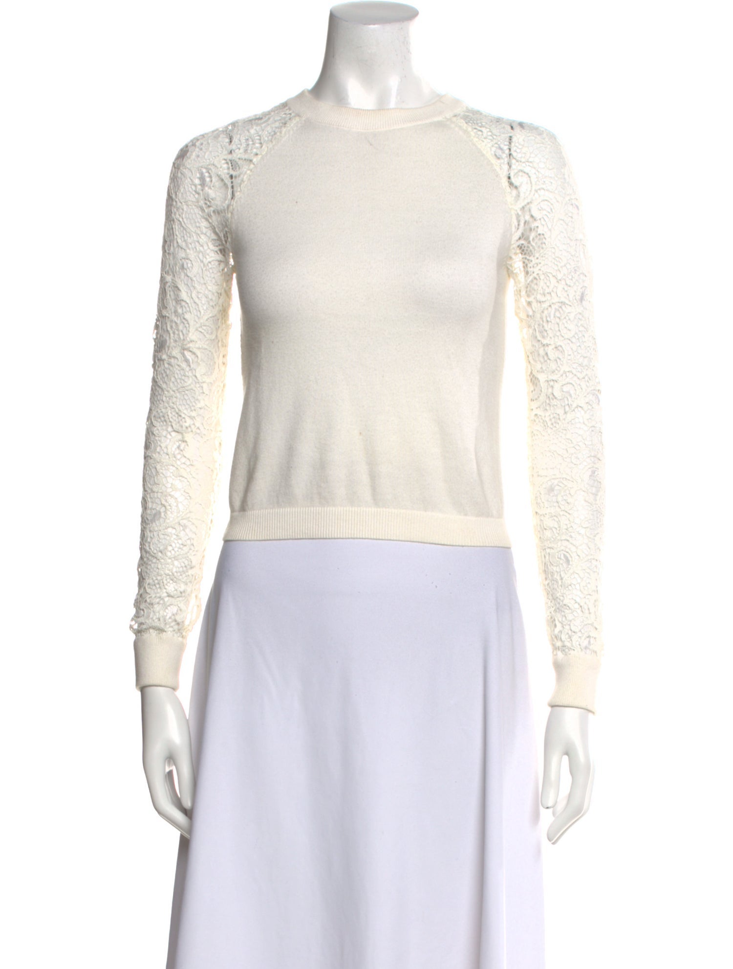 Alice + Olivia Crew Neck Long Sleeve Crop Top