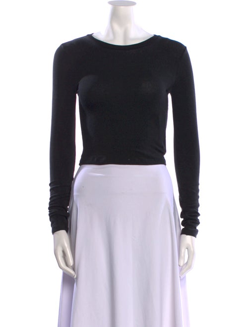 Alice + Olivia Scoop Neck Long Sleeve Crop Top