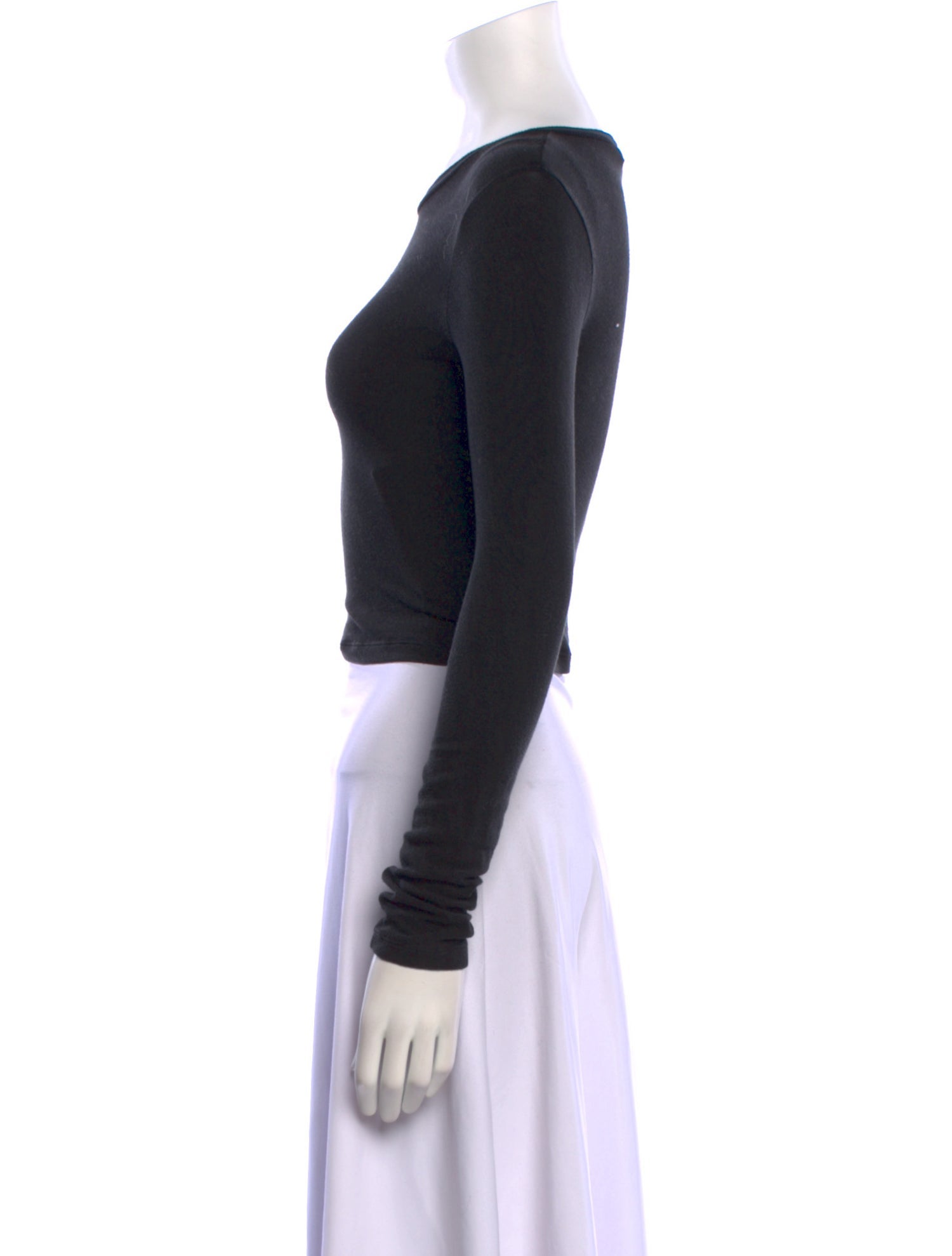 Alice + Olivia Scoop Neck Long Sleeve Crop Top