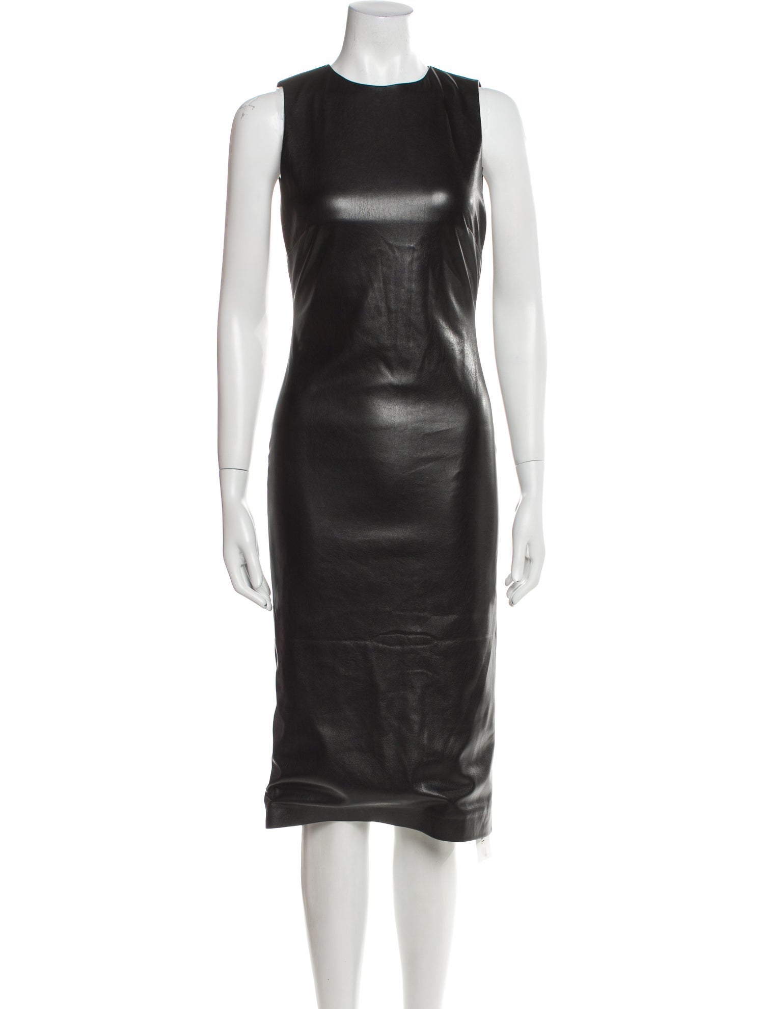 Alice + Olivia Faux Leather Midi Length Dress