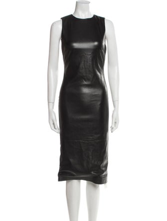Alice + Olivia Faux Leather Midi Length Dress