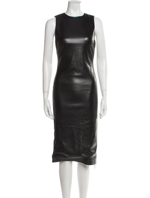 Alice + Olivia Faux Leather Midi Length Dress