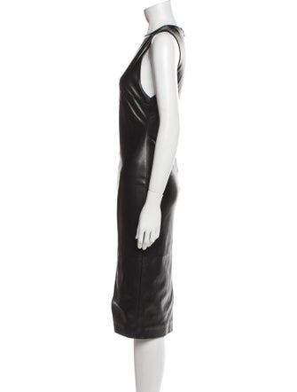 Alice + Olivia Faux Leather Midi Length Dress