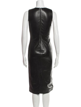 Alice + Olivia Faux Leather Midi Length Dress