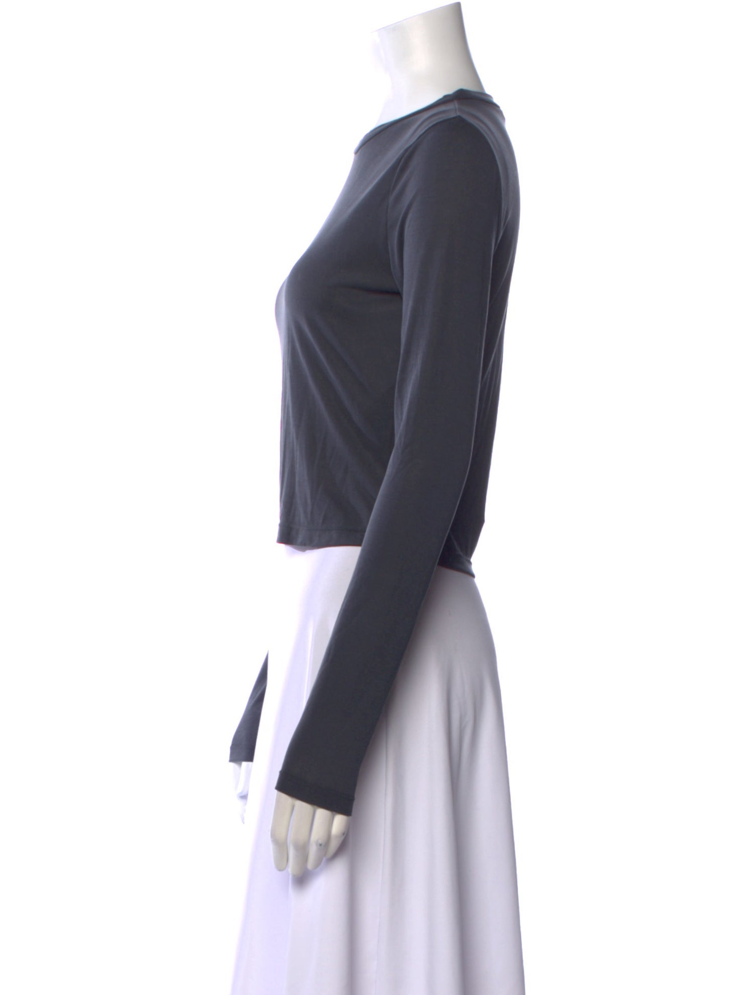 Alice + Olivia Bateau Neckline Long Sleeve Crop Top