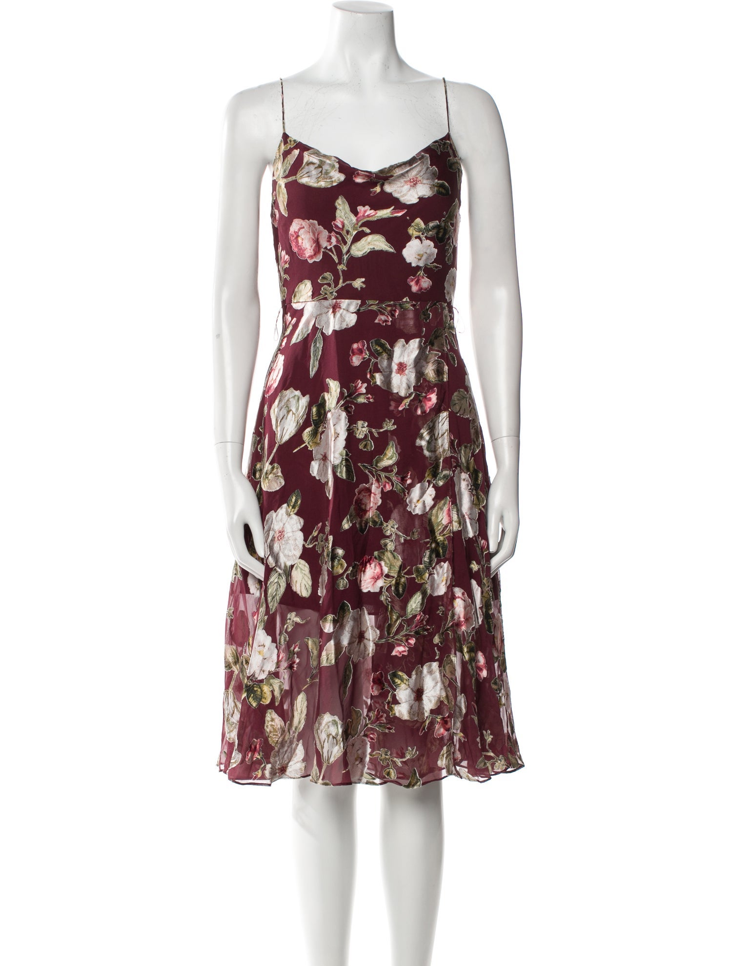 Alice + Olivia Floral Print Midi Length Dress