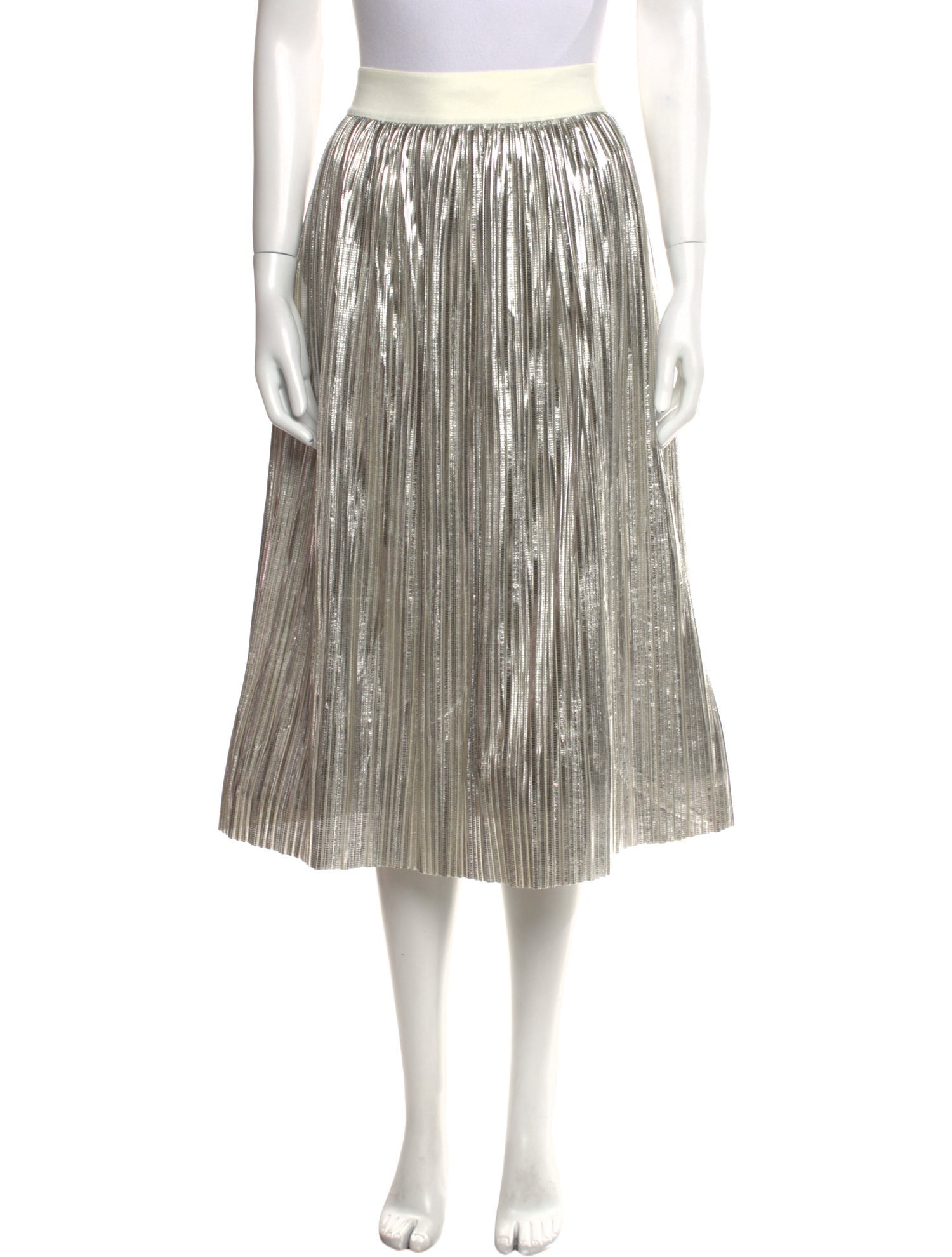 Alice + Olivia Pleated Accents Midi Length Skirt