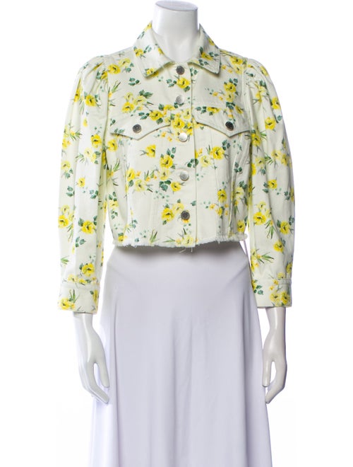 Alice + Olivia Floral Print Denim Jacket
