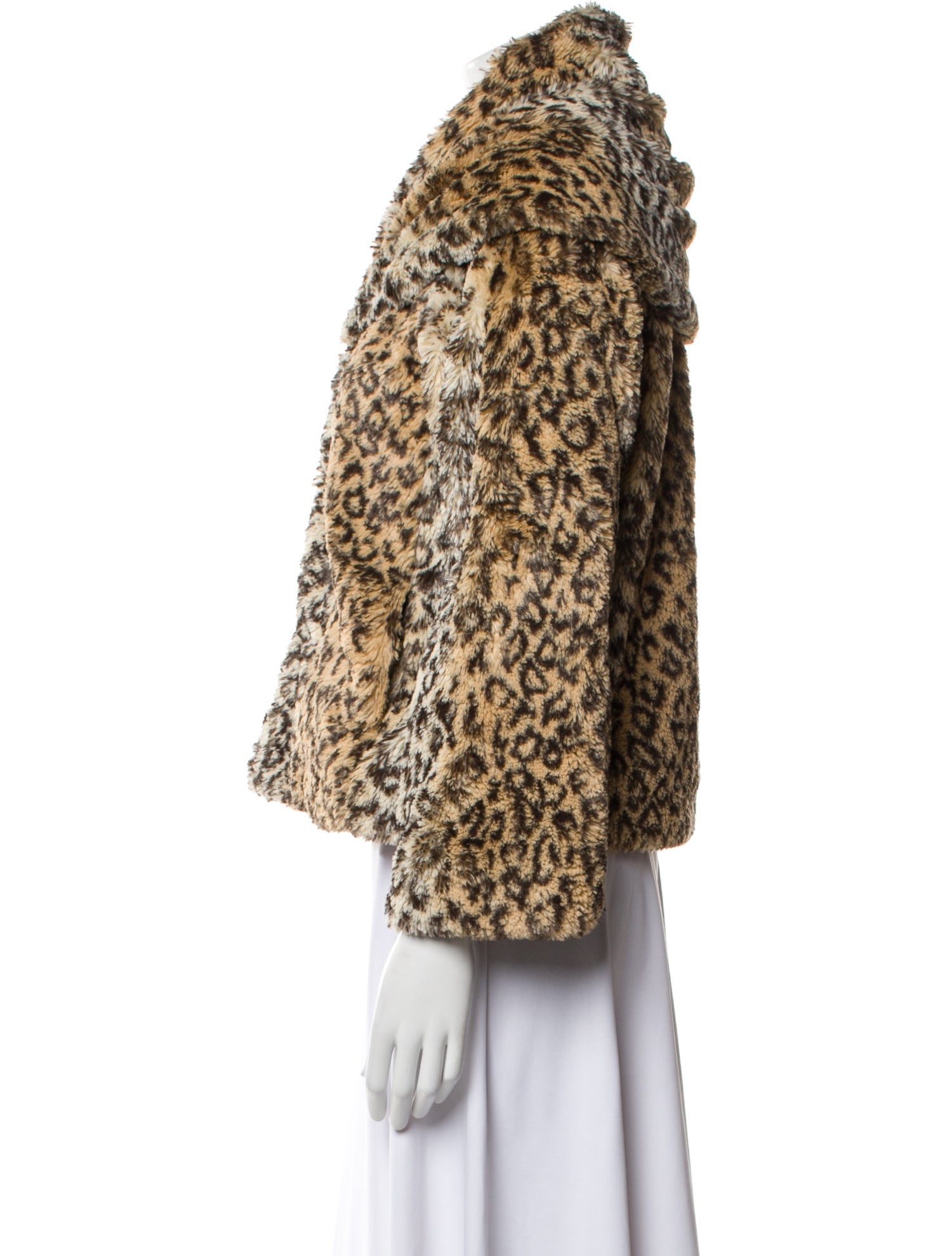 Alice + Olivia Faux Fur Animal Print Faux Fur Jacket