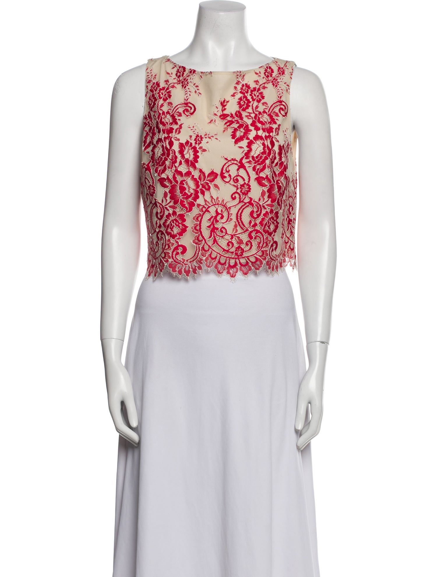 Alice + Olivia Nylon Floral Print Crop Top