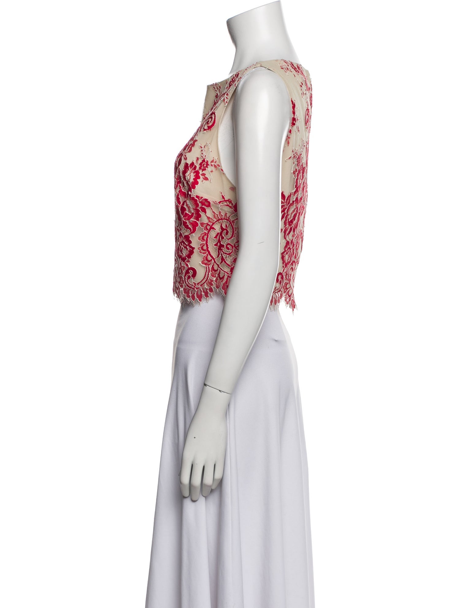 Alice + Olivia Nylon Floral Print Crop Top