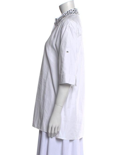 Alice + Olivia Three-Quarter Sleeve Button-Up Top