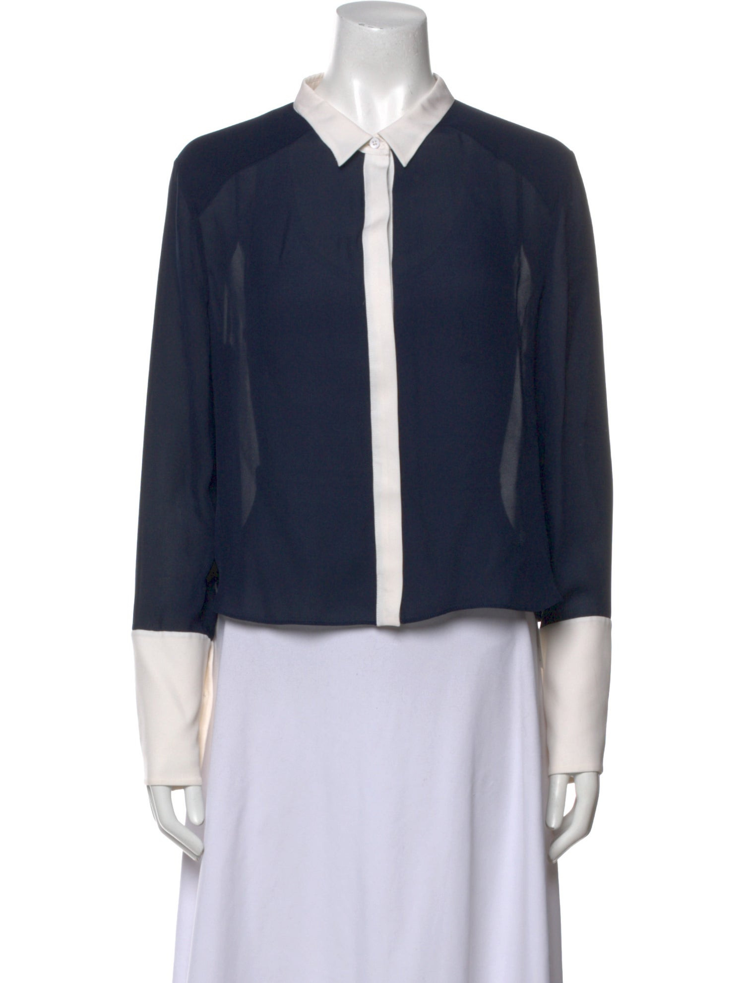 Alice + Olivia Silk Long Sleeve Button-Up Top