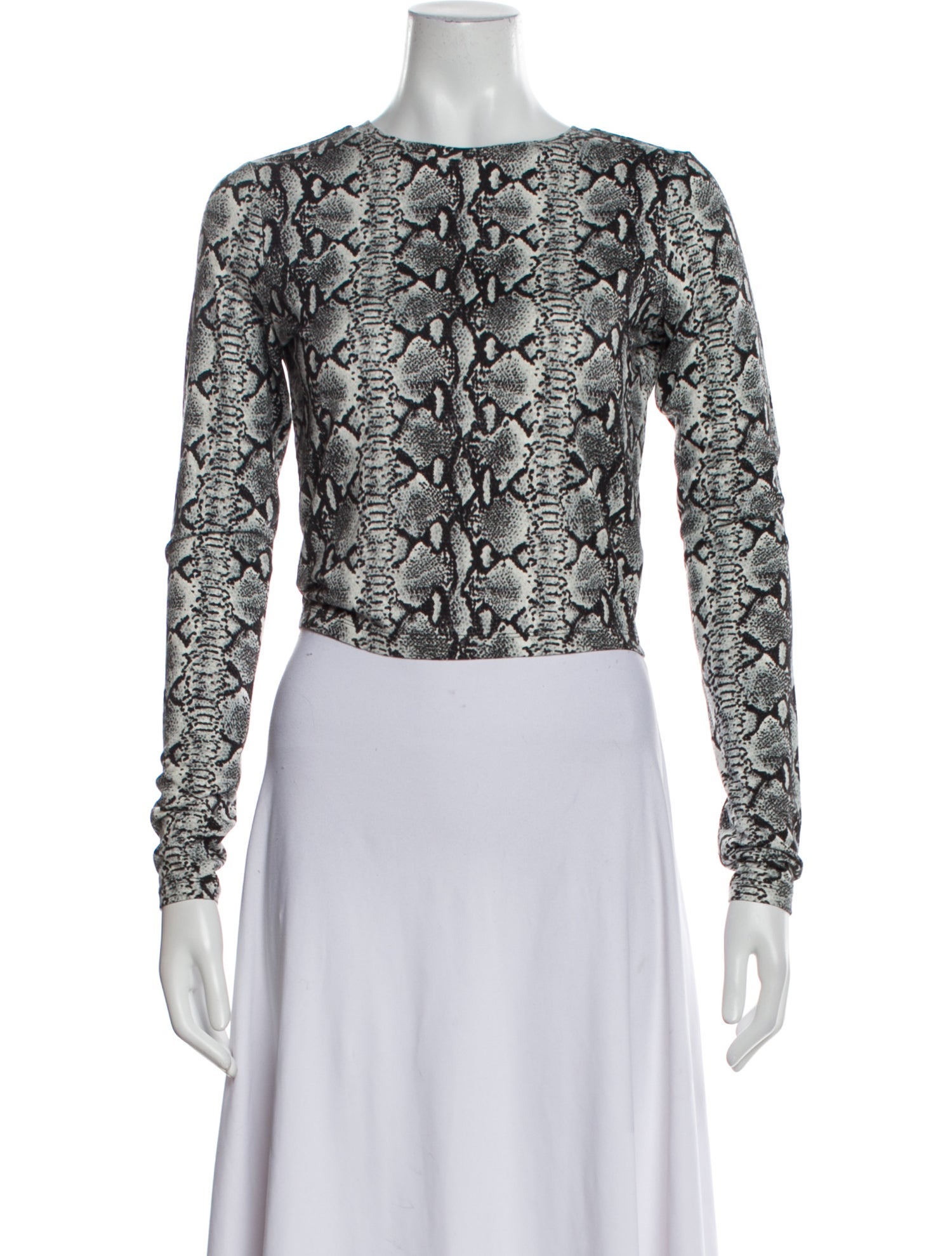 Alice + Olivia Animal Print Scoop Neck Crop Top