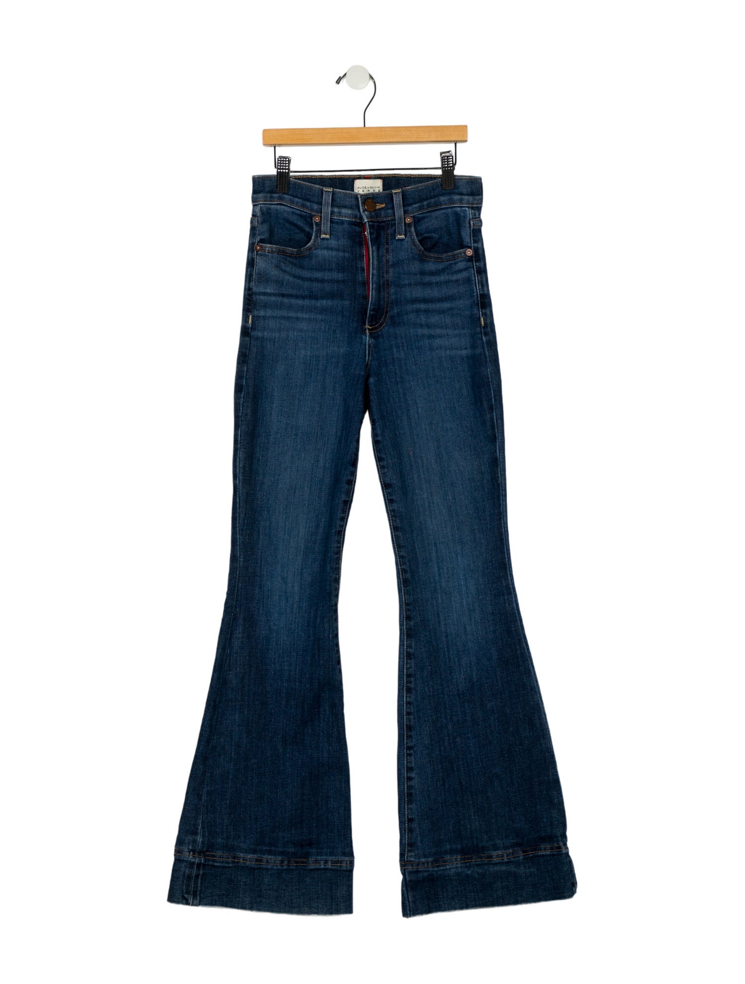 Alice + Olivia Mid-Rise Wide Leg Jeans