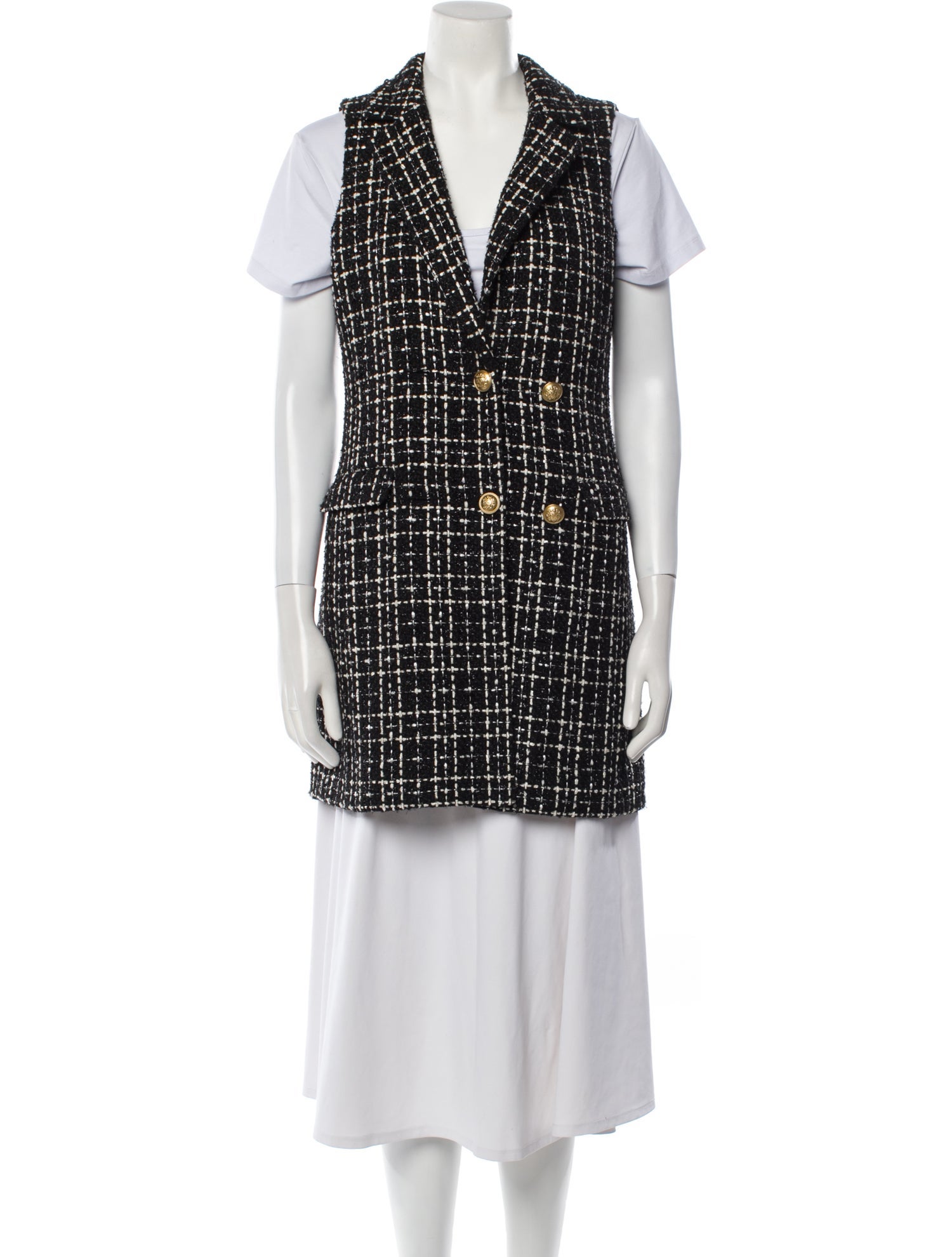 Alice + Olivia Plaid Print Vest