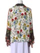 Alice + Olivia Floral Print Long Sleeve Button-Up Top