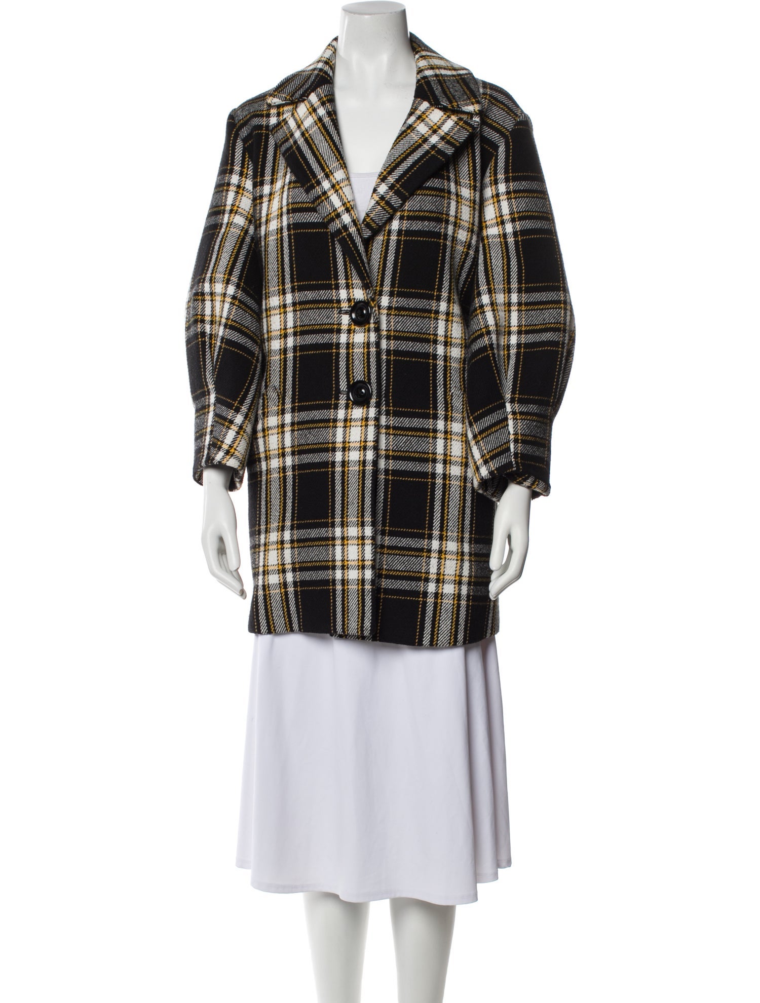 Alice + Olivia Plaid Print Peacoat