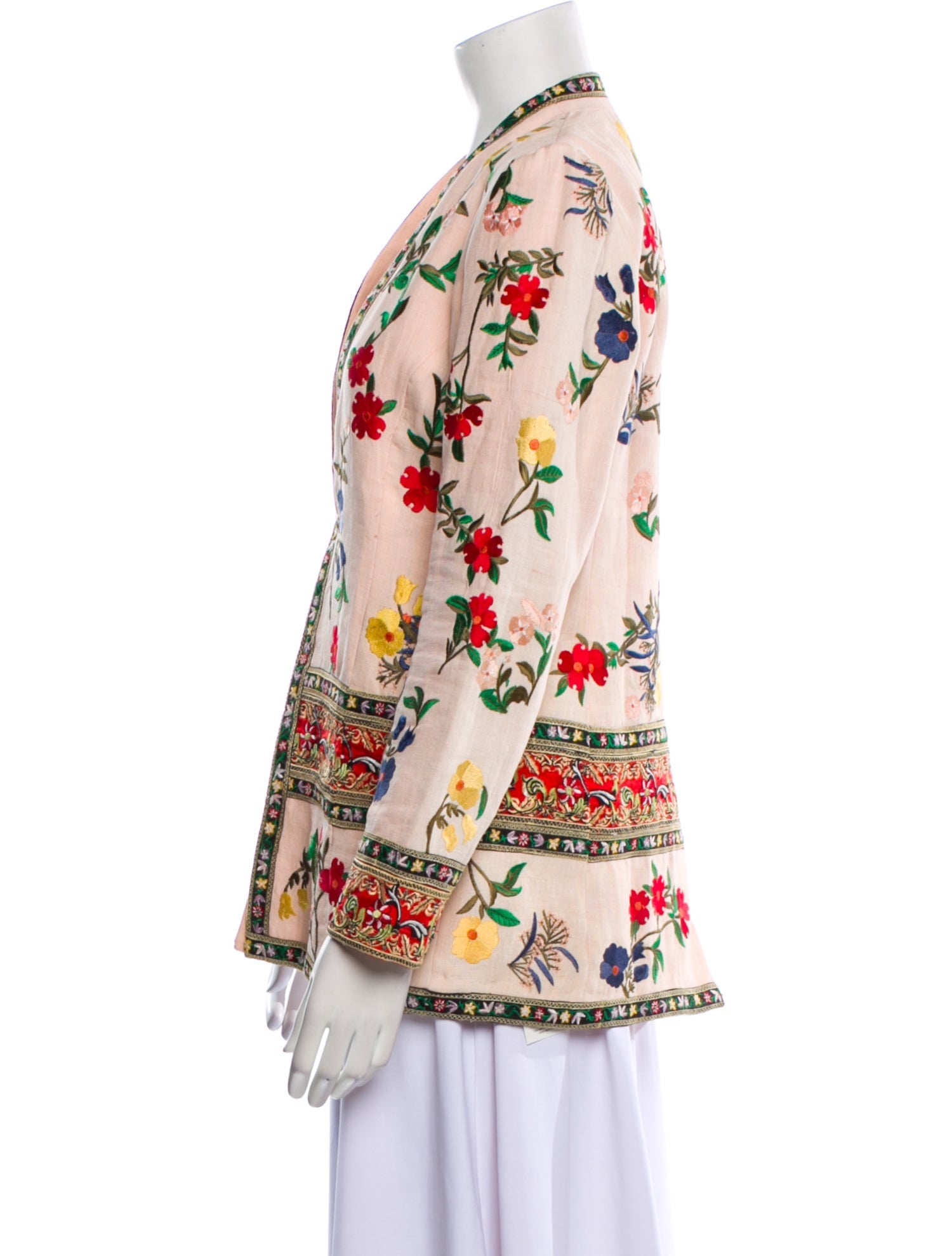 Alice + Olivia Linen Floral Print Blazer