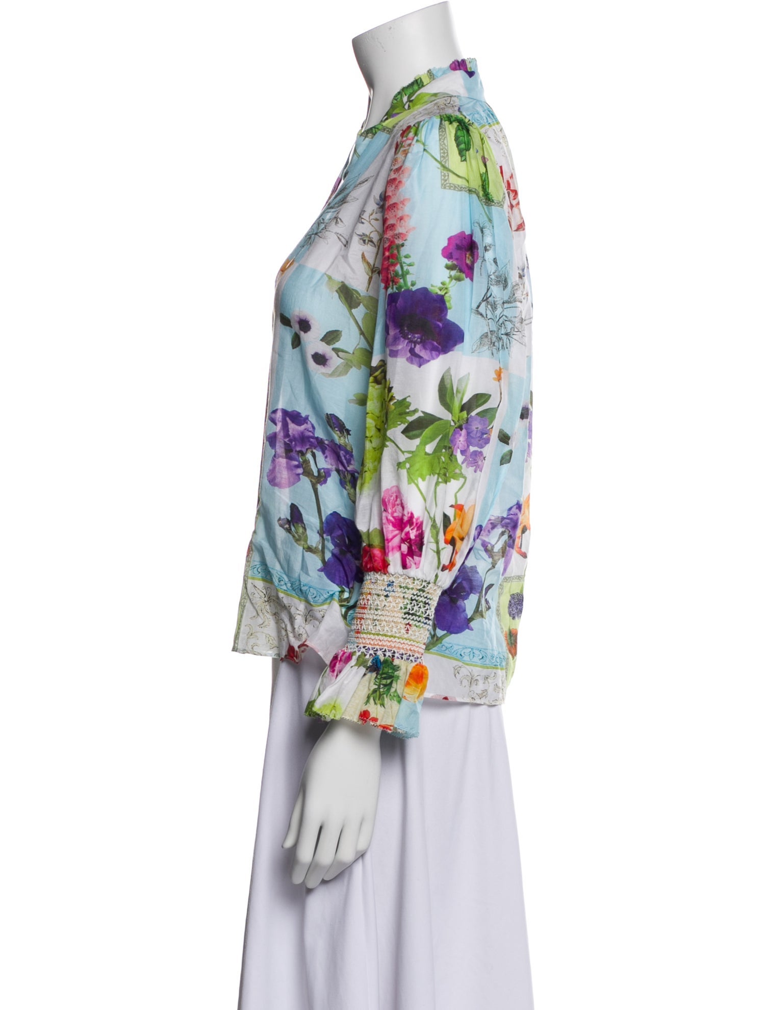 Alice + Olivia Floral Print V-Neck Blouse